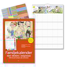 Väggkalender 19-20 Burde Familjekalender med Stickers