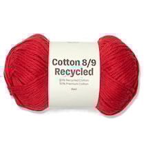 Cotton 8/9 Garn 100g Recycled Red A080 Adlibris