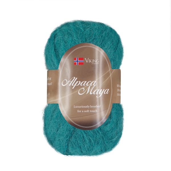 Alpaca Maya 50 g Mørk turkis 729 Viking Garn