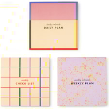 Notisblock självhäftande aktivitetsblock per dag, vecka + checklist Inkerie