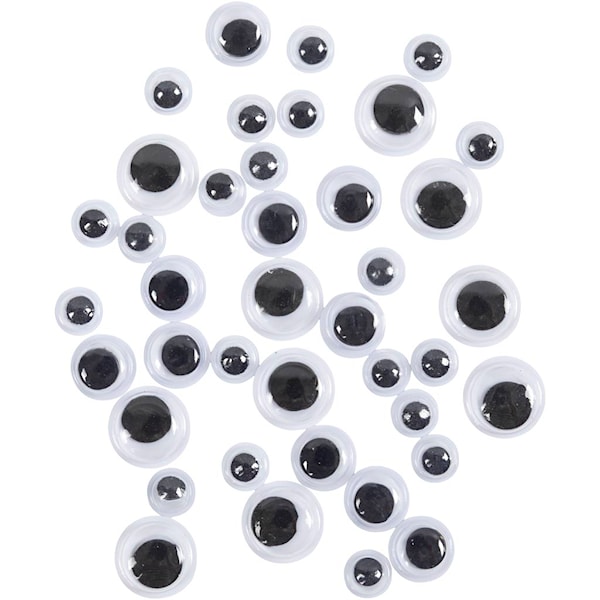 Bevegelige Øyne, dia. 6+8+10 mm, 40 ass./ 1 pk.