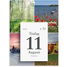 Kalender 2026 Väggplån med dagblock Årstiderna 130x175 mm Burde