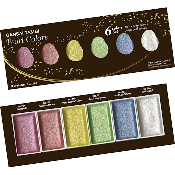 ZIG Gansai Tambi Akvarell 6 deler Pearl