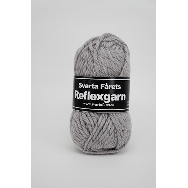 Svarta Fåret Reflexgarn Garn ullmix 50g lys grå 03