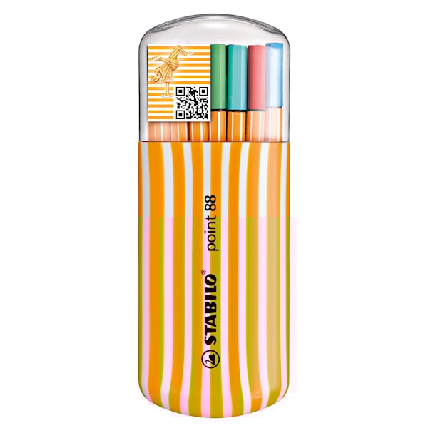 Ritpennor Fineliner Stabilo Point 88 Zebrui 20-pack
