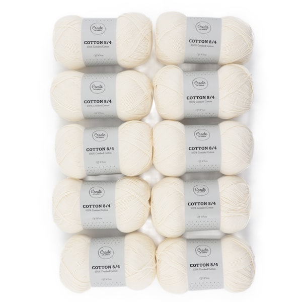 Adlibris Bomull 8/4 Garn 100g Off White A074 10-pack