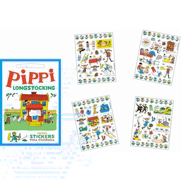 Barbo Toys Pippi Langstrømpe Klistremerker Villa Villekulla 140 Stk -  DIY & Hobbysett
