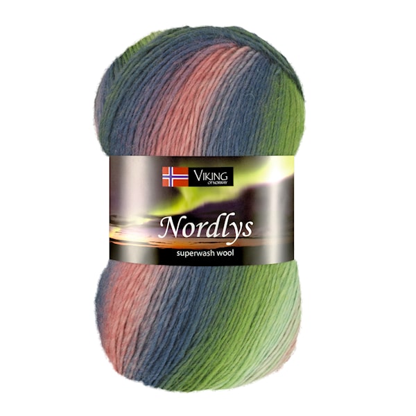 Nordlys 100 g Multi grønn/rosa 935 Viking Garn