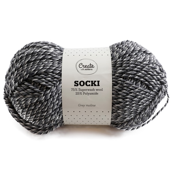 Adlibris Socki 100g Grey Moline B054