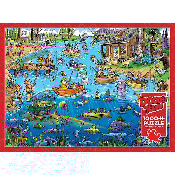 Puslespill DoodleTown: Gone Fishing 1000 brikker, Cobble Hill
