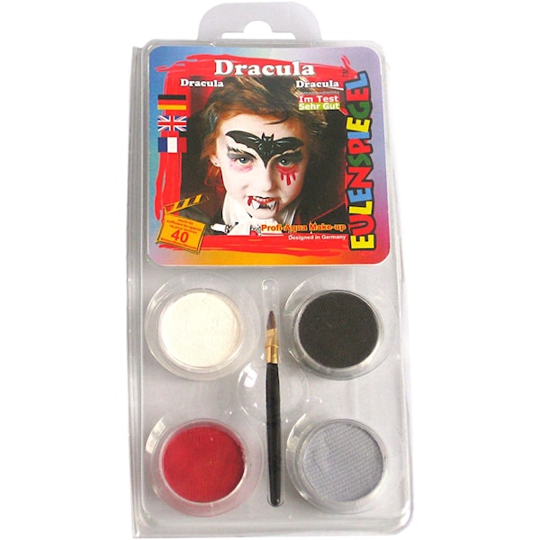 Eulenspiegel Ansiktsmaling - sminkesett, dracula, ass. farger, 1 sett