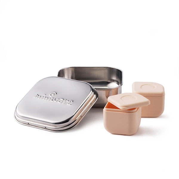 GrowBento Lunch Set - Chrome/Peach Miniware