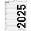 Familjekalender 2025 Black and White 5 kolumner Burde