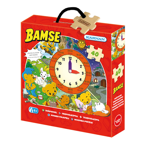 Bamse Klocka TräBarnpussel 40 Bitar Kärnan