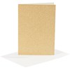 Kort och kuvert, Kortstorlek 10,5x15 cm, Glitter Guld, 4-pack