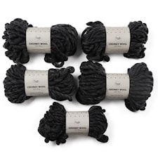 Adlibris Chunky Wool Garn 200g Dark Grey Melange A003 5-pack