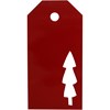 Pakettietiketit, punainen, joulupuu, koko 5x10 cm, 300 g, 15 kpl/ 1 pkk