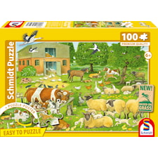 Palapeli Eläinperheet maatilalla 100 palaa Schmidt