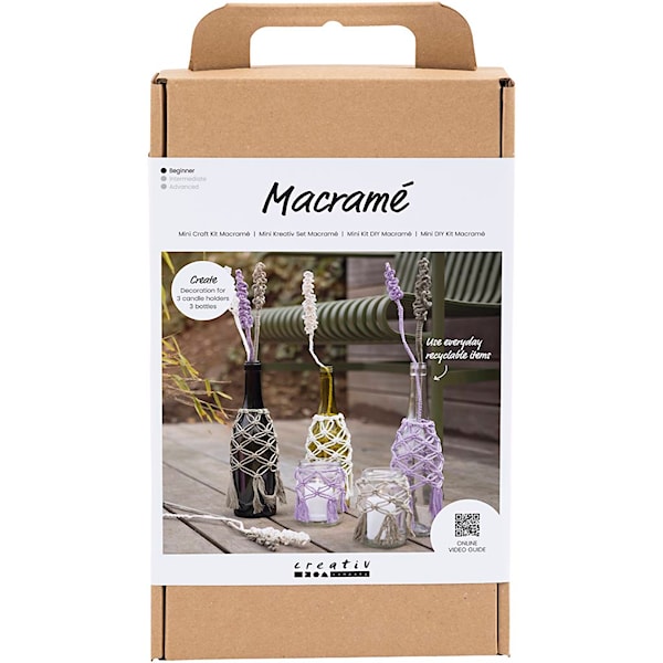 DIY Kit Makramè, Glassdekorasjon, 1 pk.