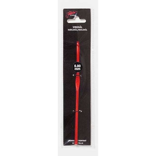 Heklenåler 15cm/6,00mm Rød