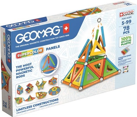 Geomag, Supercolor Panels, Återvunnen Plast, 78 delar