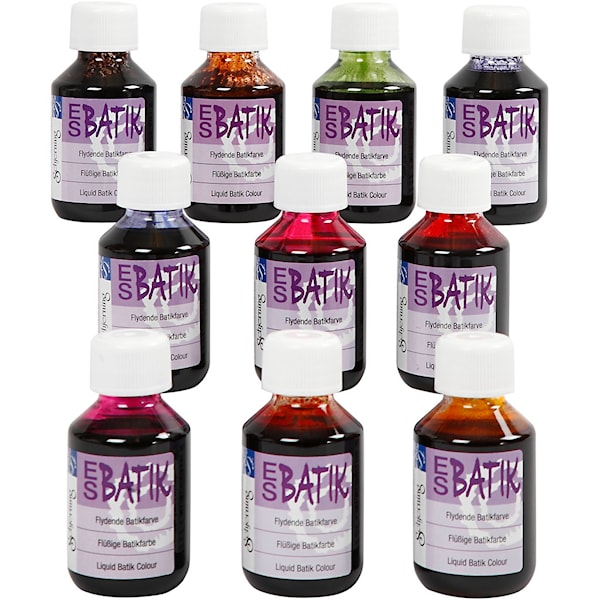 Batikkfarge, ass. farger, 10x100 ml/ 1 pk.