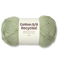 Cotton 8/9 Garn 100g Recycled Sage A799 Adlibris