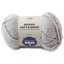 Adlibris BRIS Merino Soft & Quick Garn Ullmix 150g Light Grey Melange A172