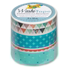 Washitape (3 * 10m * 15mm ja 1 * 10m * 5 mm) lajiteltu yhdenmukaistamiseksi 4:än, pastelli