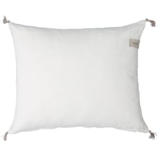 ERNST Kuddfodral med tofsar 100% linne 50x60 cm Vit