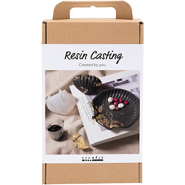 DIY Kit Resin Støping, Musling, svart, gull, 1 pk.