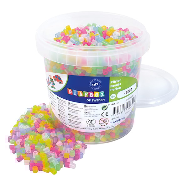 Rørperler 5000 stk. Transparente Playbox