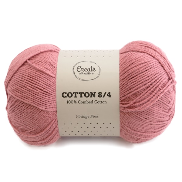 Adlibris Cotton 8/4 Garn 100g Vintage Pink A085