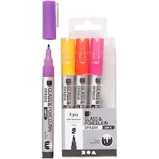 Lasi- ja posliinitussi, violetti, keltainen, paksuus 1-2 mm, läpikuultavat, 4 kpl/ 1 pkk