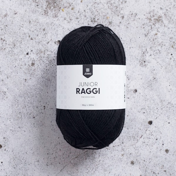 Junior Raggi Garn Ullmiks 50 g Black Järbo
