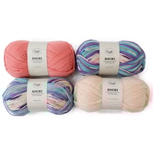 Color Pack Adlibris Socki Garn 100g Happy Peach 4-pack