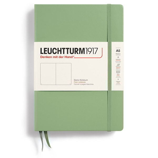 Kuva tulossa: Muistikirja A5 Kovakantinen Linjaton Salvia Leuchtturm1917