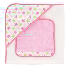 Badecape med vaskeklut, Rosa, CarloBaby