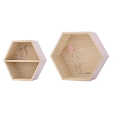 Hylla Hexagon 2-pack, Rosa, Bloomingville