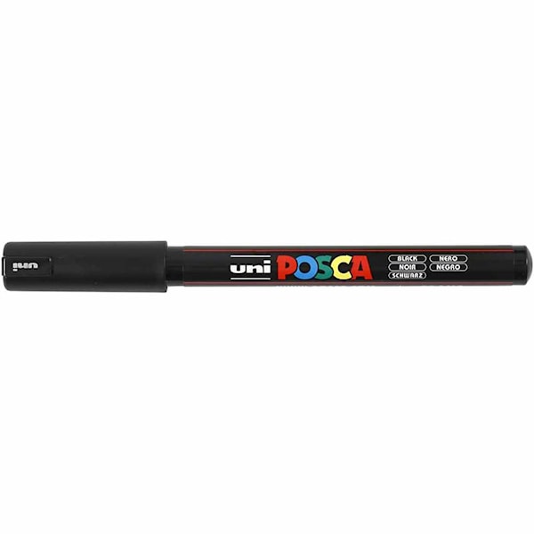 Posca Tusj, svart, nr. PC-1MR, strek 0,7 mm, 1 stk