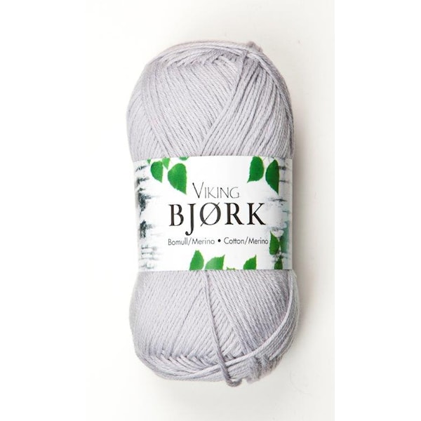 Viking of Norway Bjørk Garn Bomullsmix 50g Ljusgrå 513