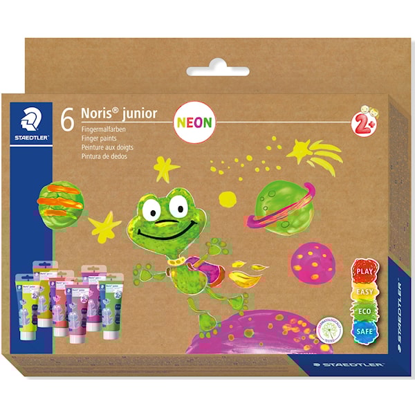 Fingermalet Neon fra 2 år, 6-pakning, Noris Junior Staedtler.