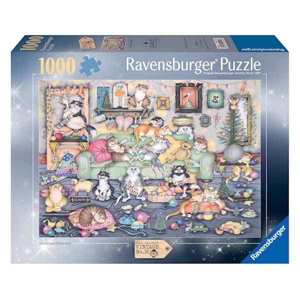 Puslespill Crazy Cats Christmas Crackers 1000 brikker, Ravensburger