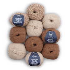 Adlibris Baby Alpaca Garn 50g Natural Alpaca 10-pack