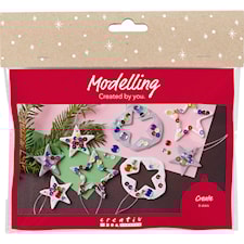 Askartelusetti Mini Muovailu, Tähdet, hopea, valkoinen, 1 pkk/ 1 pkt