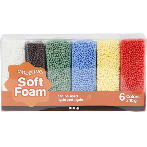Soft Foam, standardfarger, 6x10 g/ 1 pk.