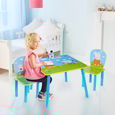Greta Gris Möbelset Bord och 2 stolar