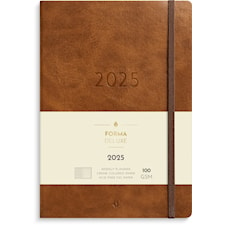 Kalender 2025 A5 Stor Veckokalender Forma Deluxe Brun Burde