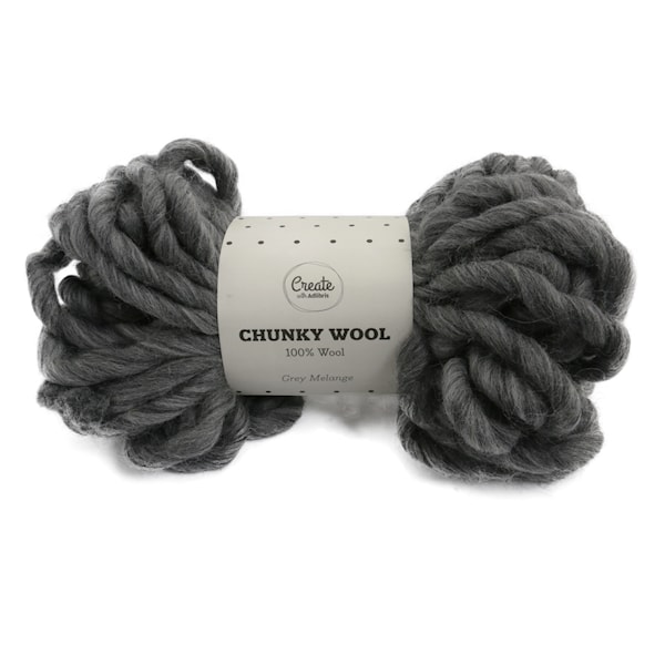 Adlibris Chunky Wool lanka Grey Melange 200g A047