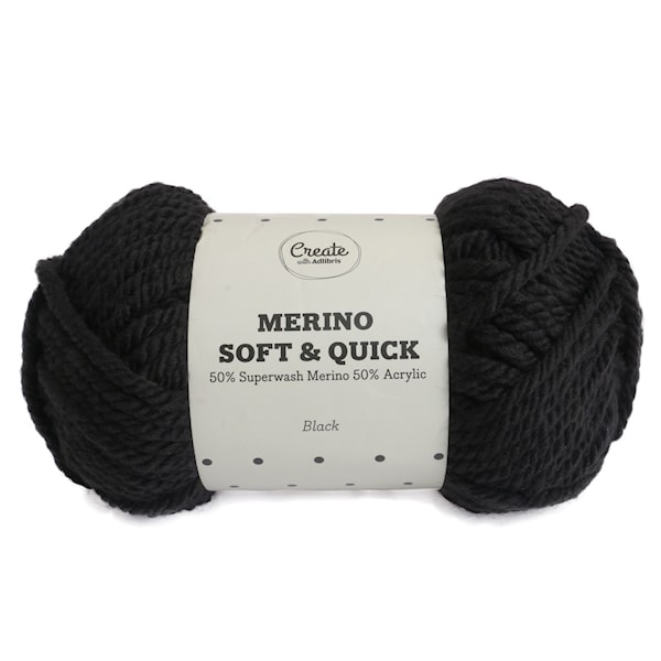 Adlibris Merino Soft & Quick lanka Ullmix 150g Black A004